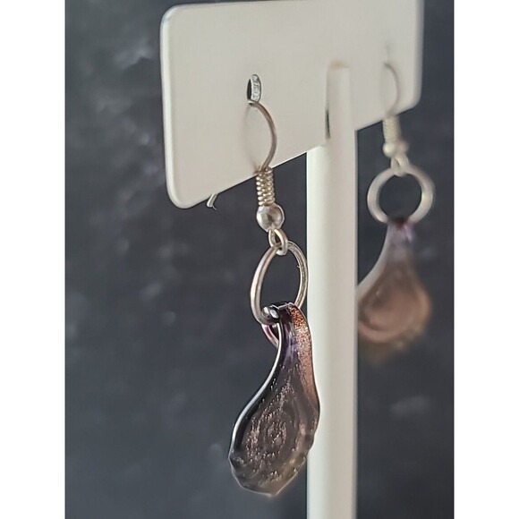 Artisan Brown Glass Dangling Pierced Earrings - Picture 5 of 10